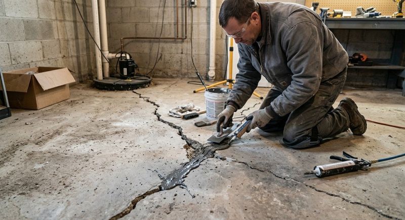 Cracked Basement Floor Repair in West Haven, CT