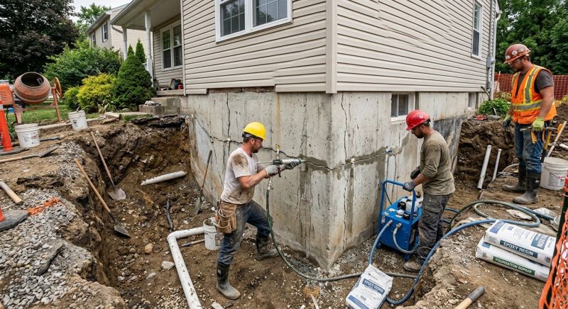 Cracked Foundation Repair in Oxford, CT