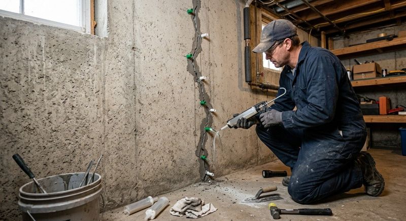 Foundation Crack Repair in Orange, CT