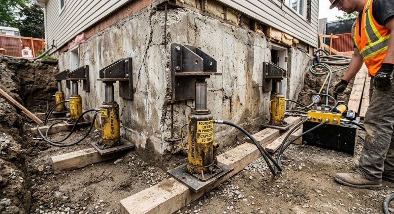 Foundation Jacking in Woodbury, CT