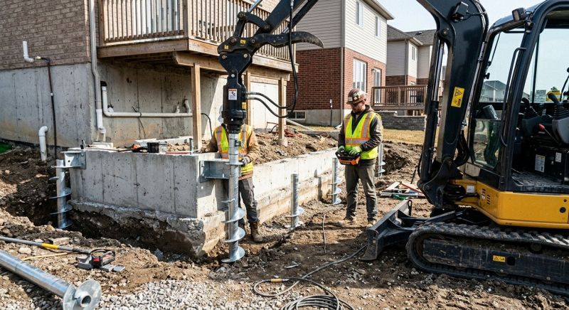 Helical Piers Installation in West Haven, CT