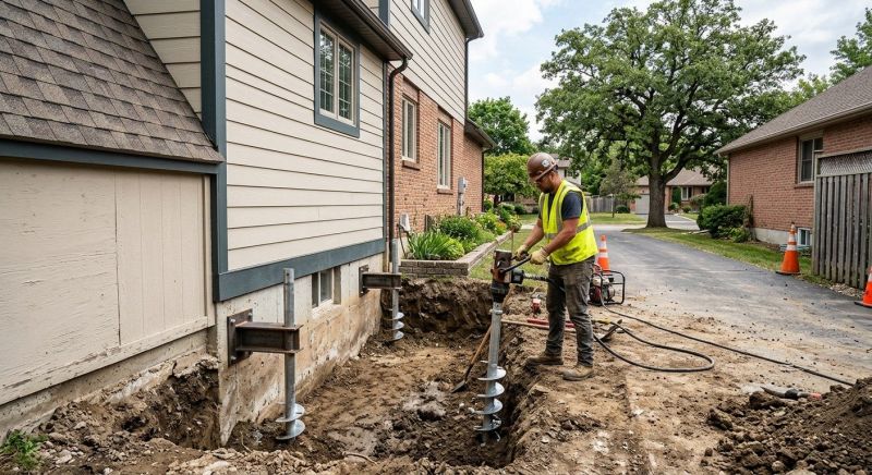 Helical Pile Installation in West Haven, CT
