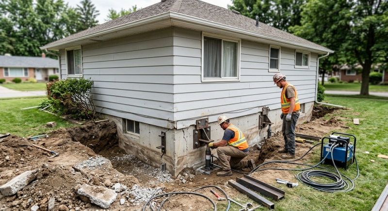 Sinking Foundation Repair in Durham, CT